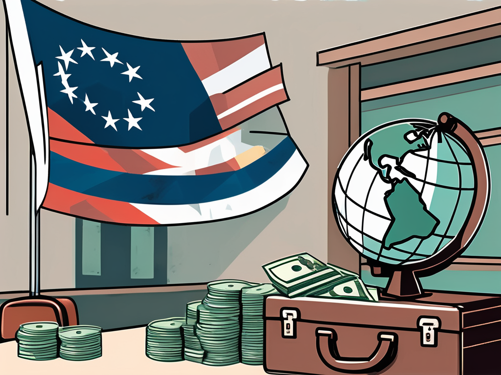 A classroom setting with a globe