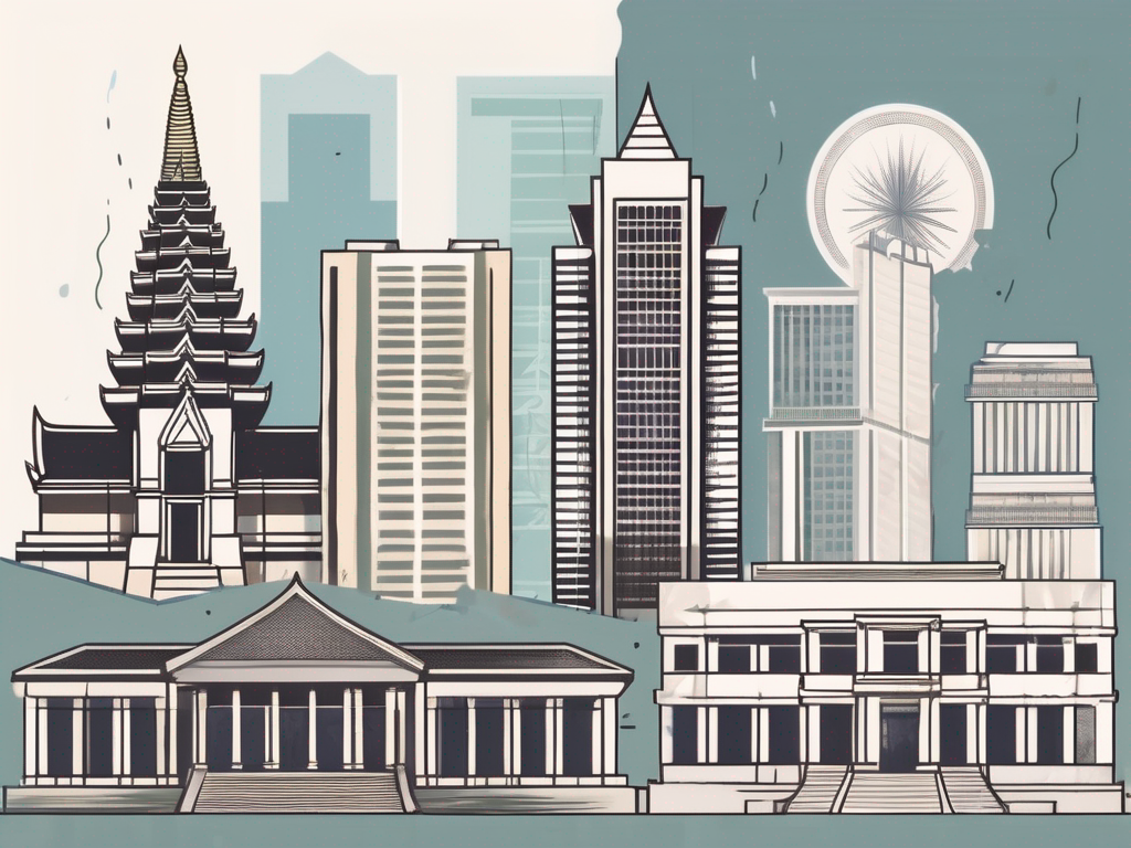 A few high-rise buildings representing prestigious schools in cambodia