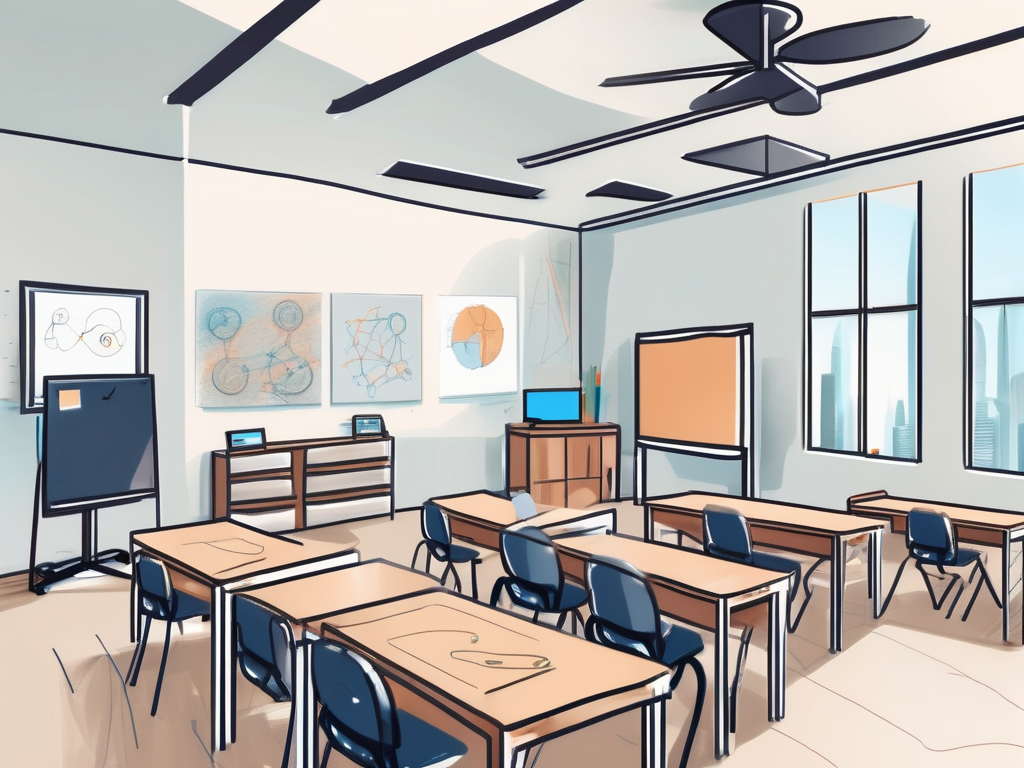 A classroom setting in dubai with special education tools and the iqts (international quality teaching standards) symbol