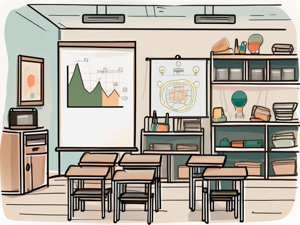 A classroom setting in thailand with various educational tools and resources adapted for special education needs