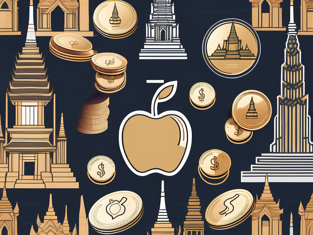 A collection of symbolic objects representing teaching (like an apple