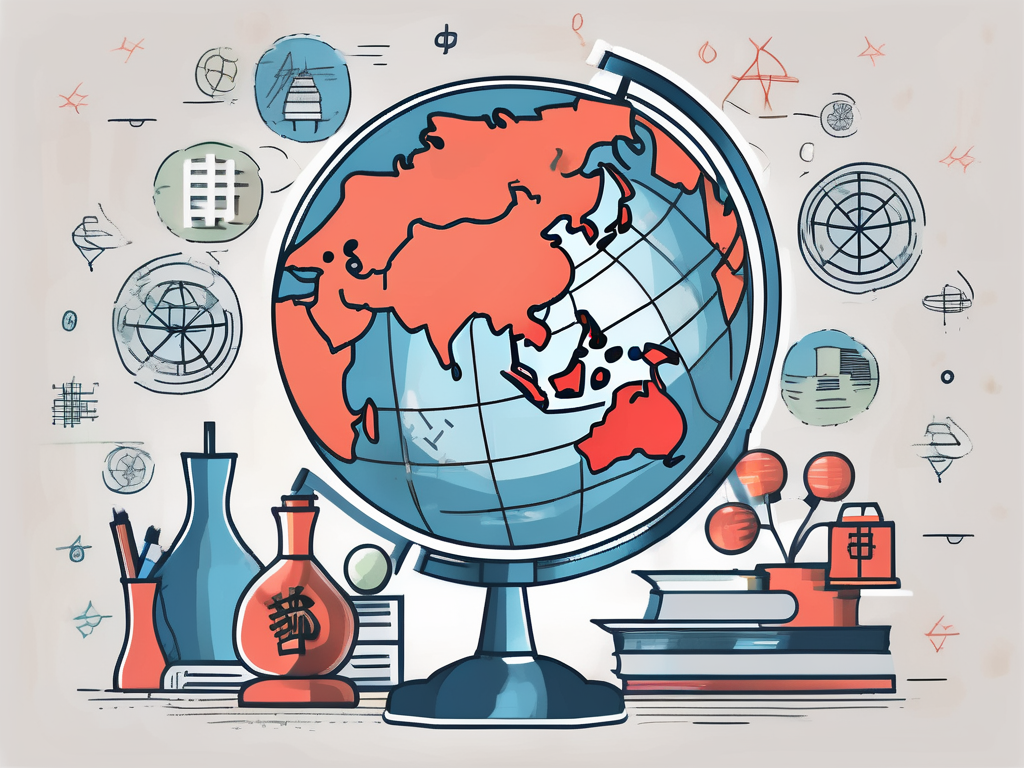 A globe with china highlighted