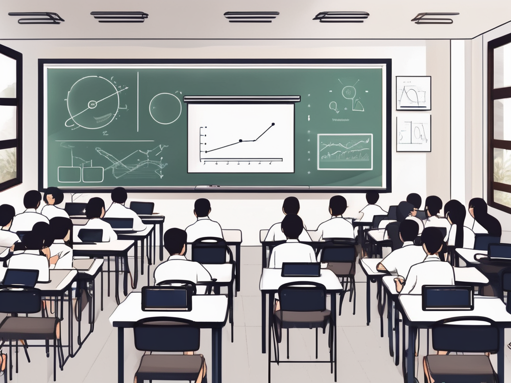 A classroom setting in thailand with an interactive quality teaching system (iqts) featuring various engaging educational tools
