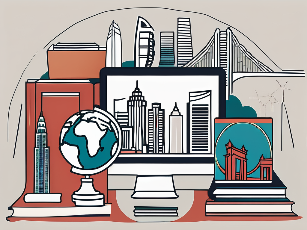 A selection of diverse educational tools such as books