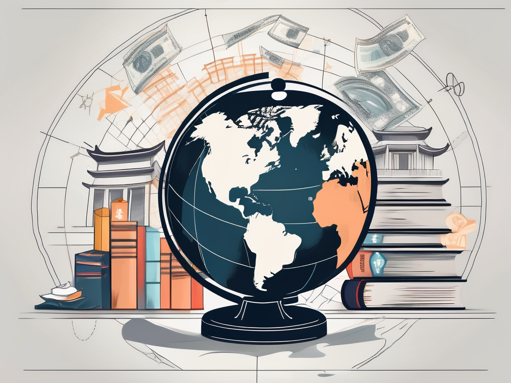 A globe with china highlighted