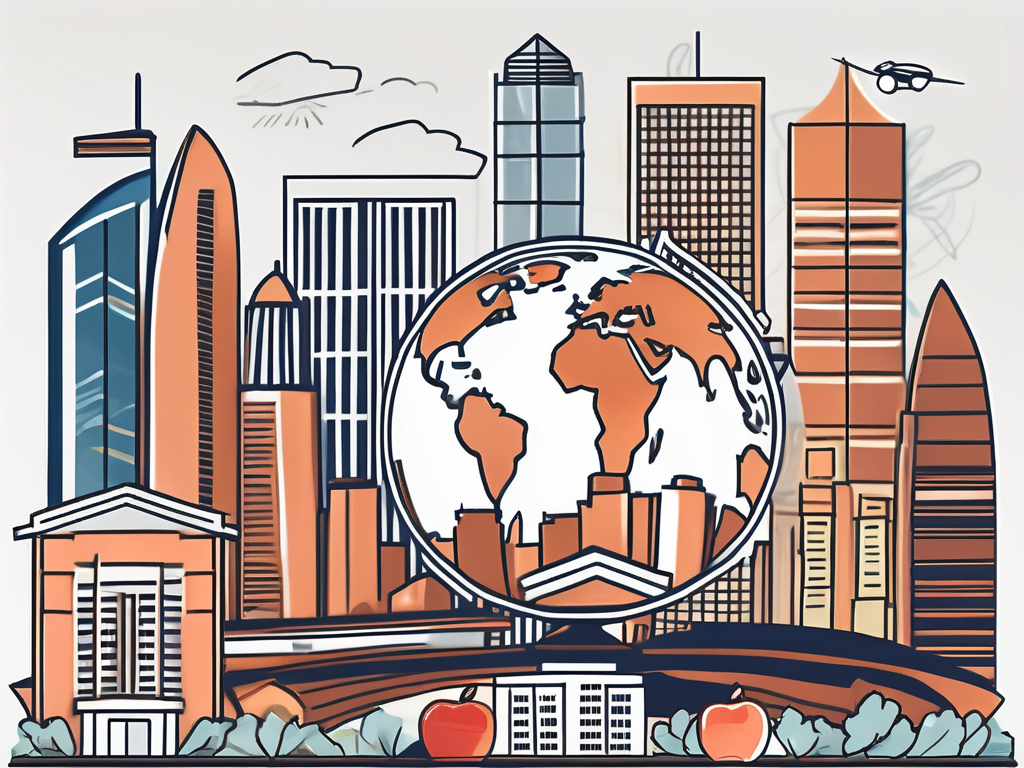 A singapore skyline with various international school buildings