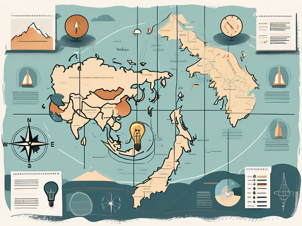 A classroom setting with various symbolic obstacles like a language barrier