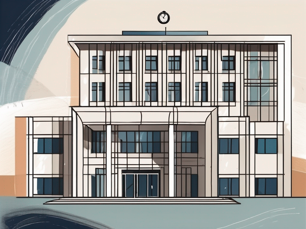 An international school building in jordan with a calendar and a clock