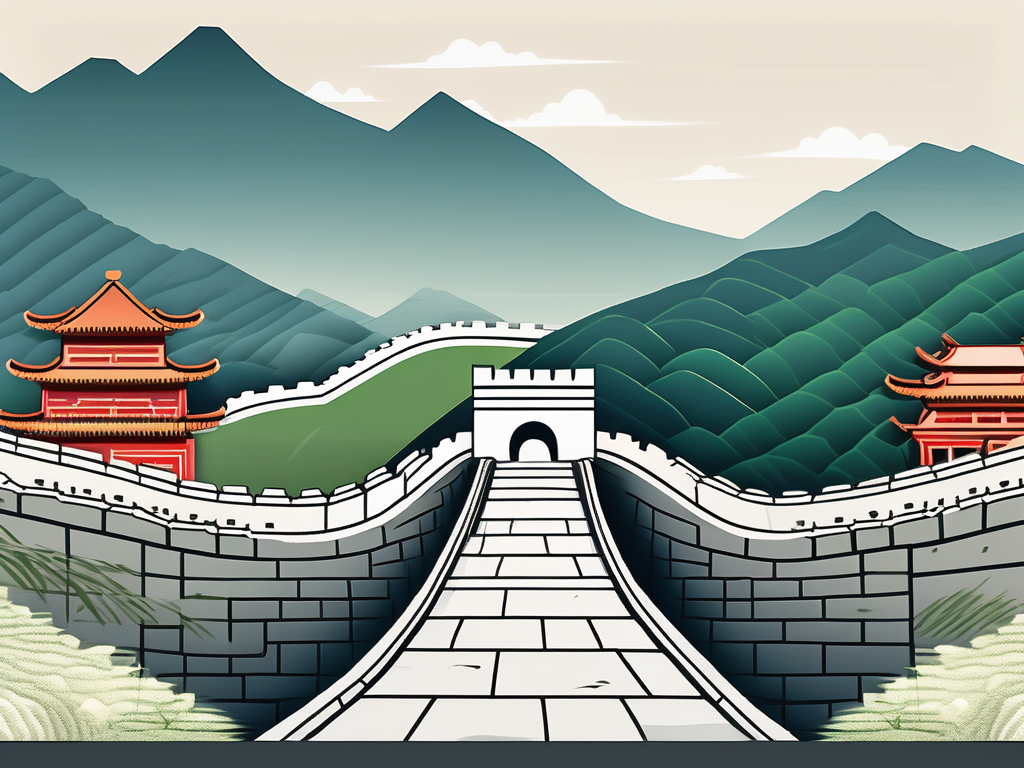 Four symbolic barriers such as a high wall