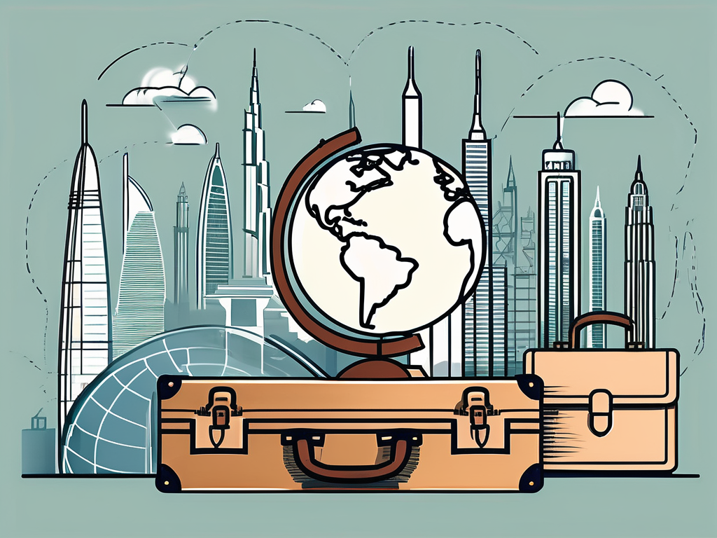 A classroom setting with a globe