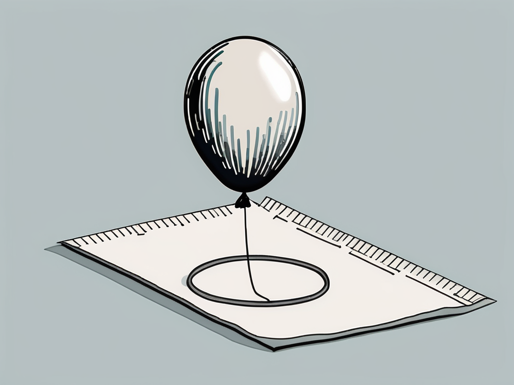 A deflated balloon with a 12% mark on it