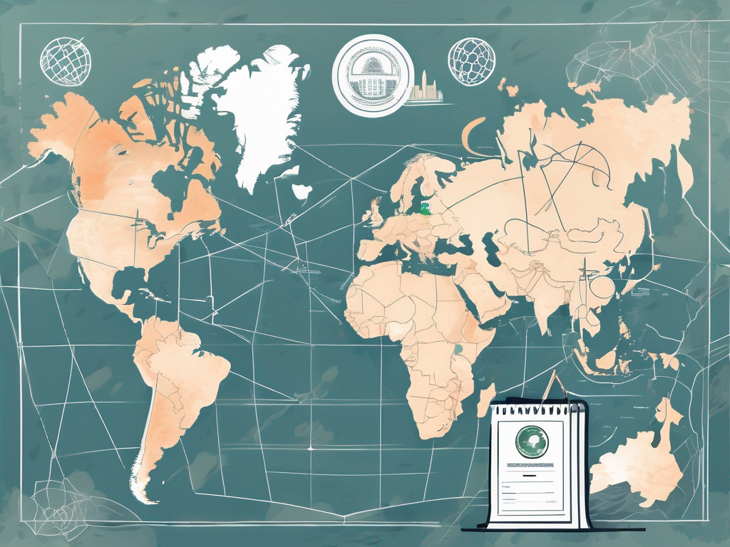 A classroom setting with a global map highlighting dubai