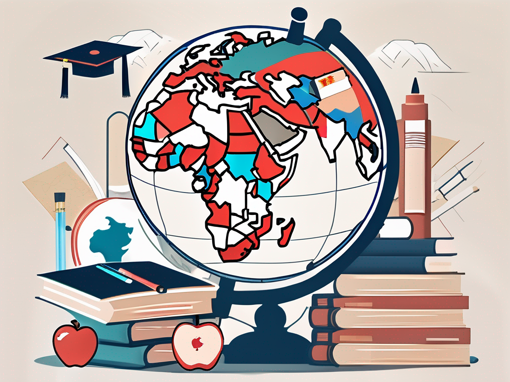 A globe with china highlighted