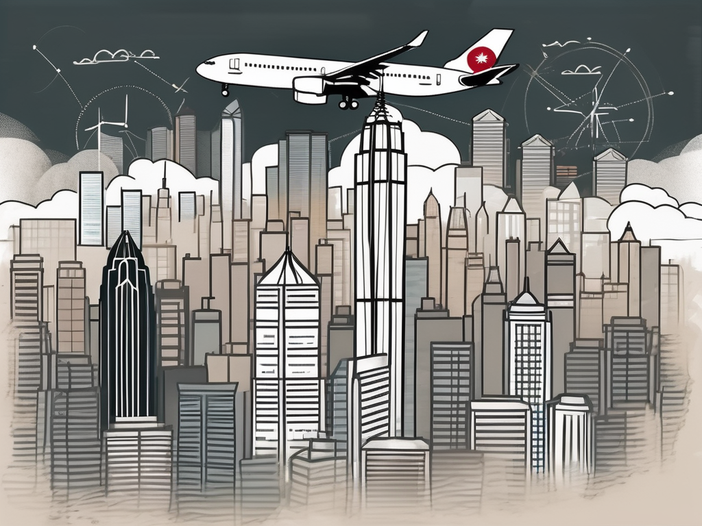 A bustling hong kong cityscape with iconic landmarks