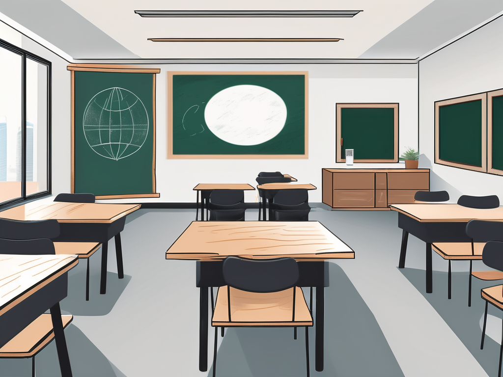 A serene classroom setting in the united arab emirates