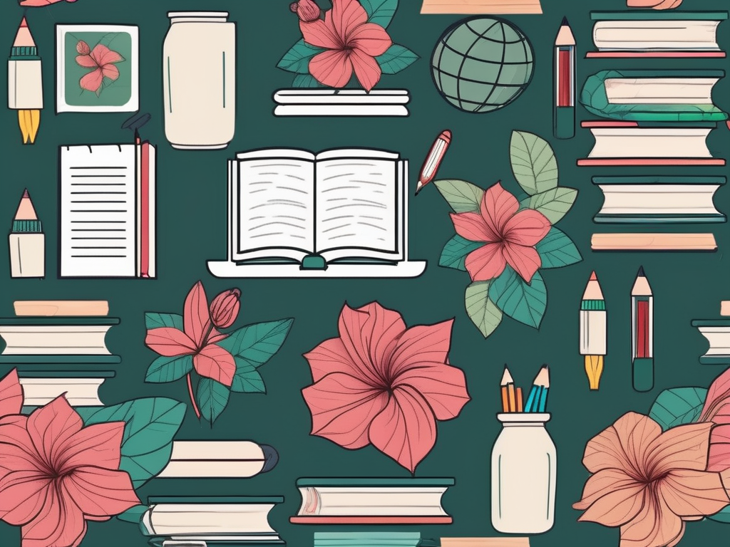 A diverse array of school supplies like books