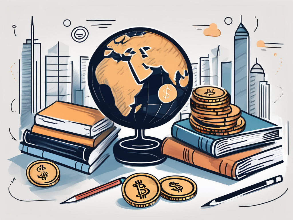 An international school in dubai with a few elements symbolizing teaching (like a chalkboard