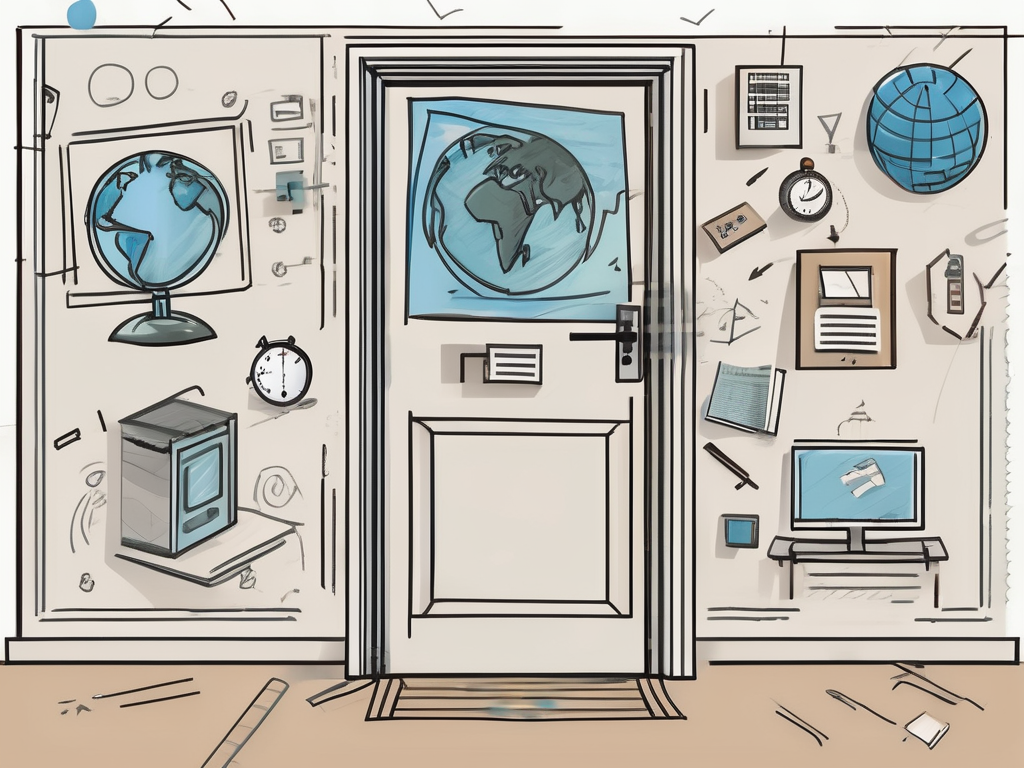 A classroom setting in dubai with symbolic barriers such as a locked door or high wall