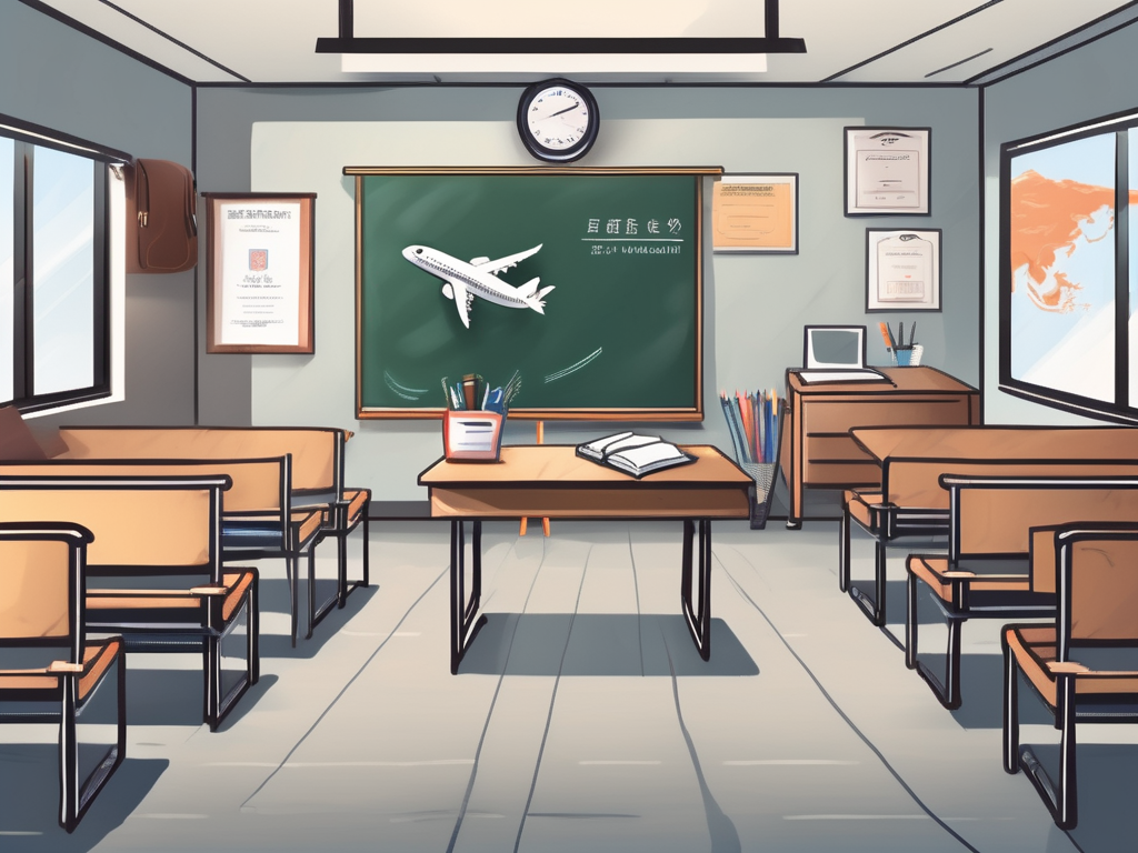 A classroom setting in hong kong with a chalkboard