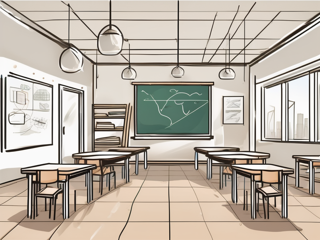 A classroom setting in dubai with various educational tools and resources