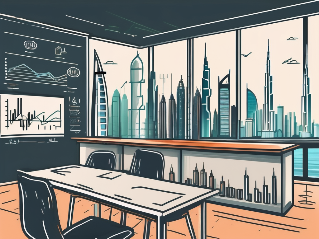 A classroom setting with various international symbols