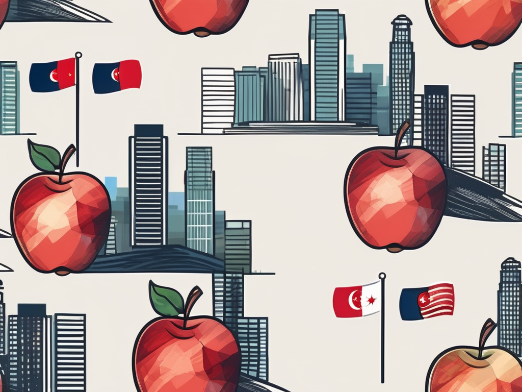 A diverse set of five apples