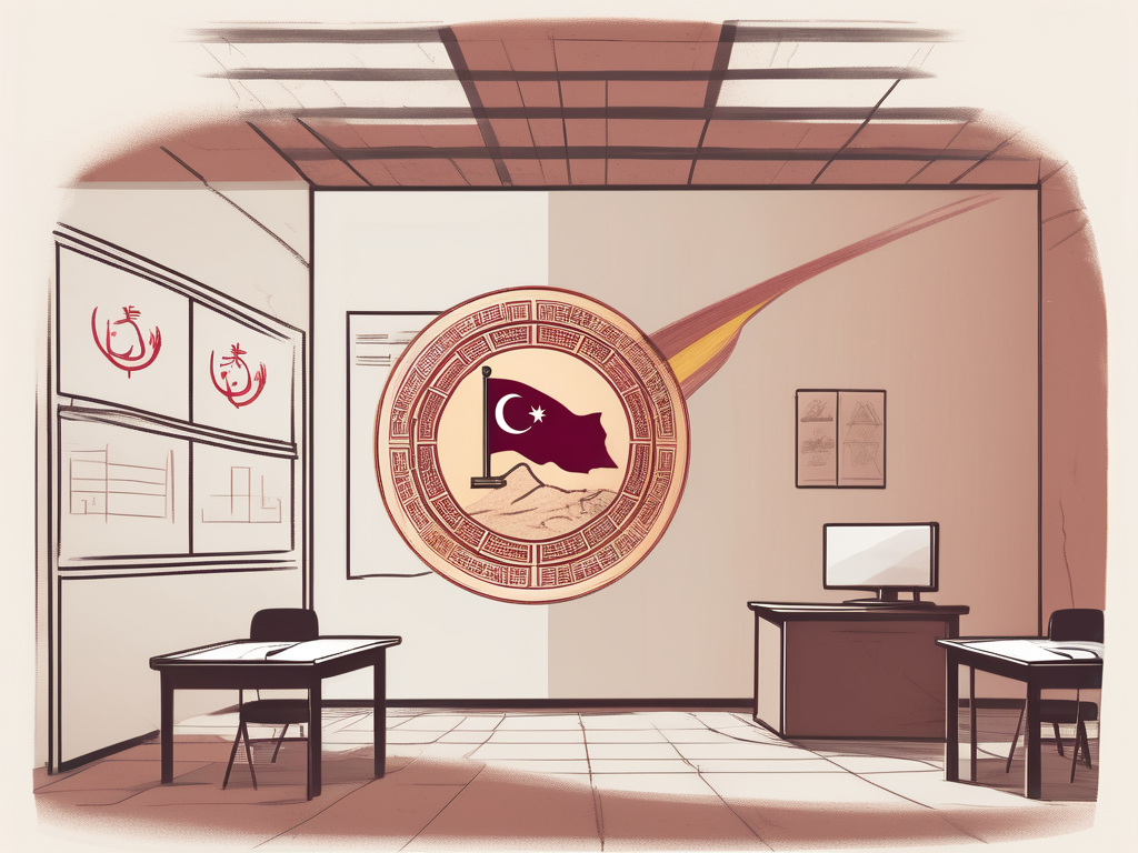 A classroom setting split in half