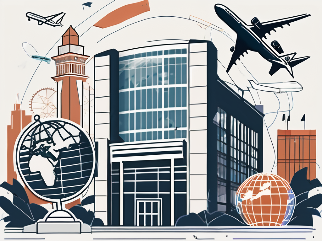 A school building with singapore's iconic landmarks in the background