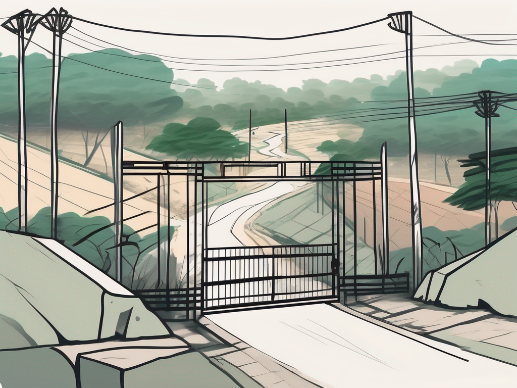 A cambodian landscape with a school in the distance