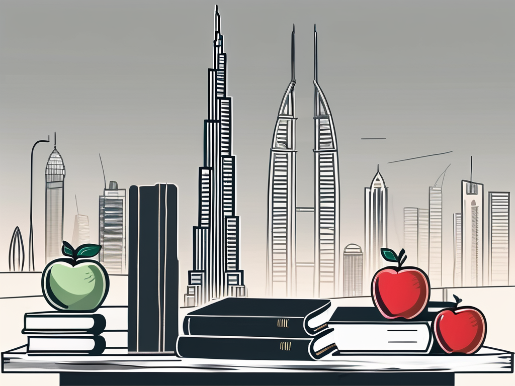 A classroom scene in dubai featuring a chalkboard