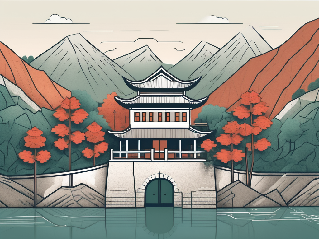 A schoolhouse with locked gates