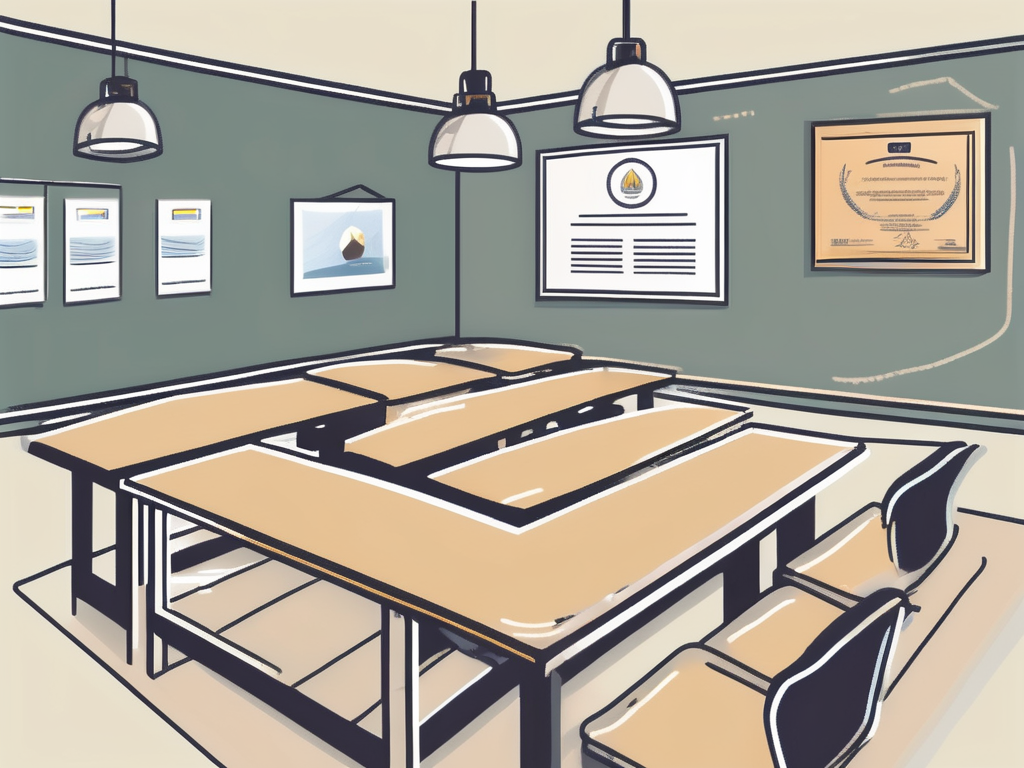 A classroom setting in dubai with a visible iqts (international quality teaching standards) certificate on the wall