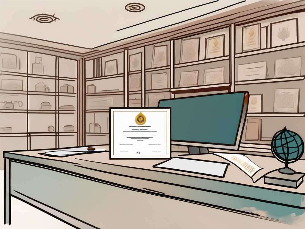 A classroom setting with thai cultural elements