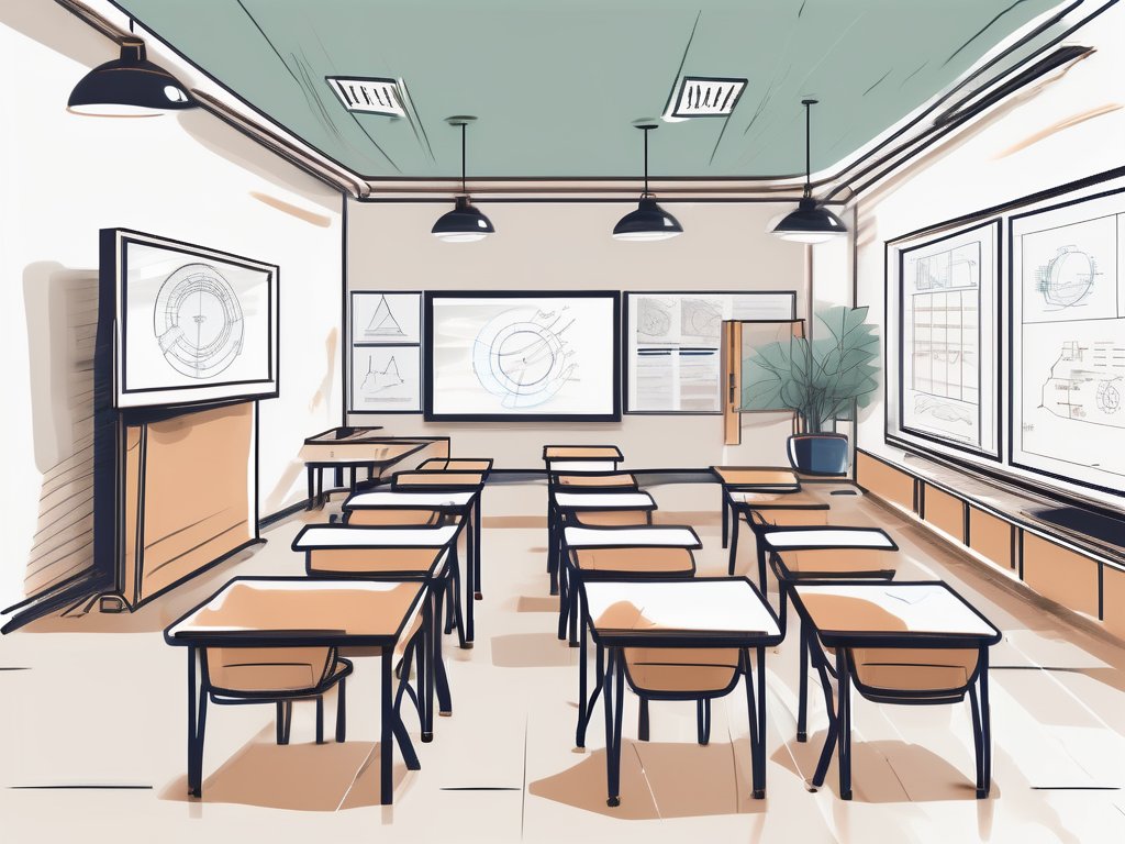 A classroom setting in dubai with various educational tools and an ipgce certificate