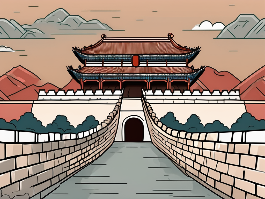 A classroom setting with iconic landmarks from china