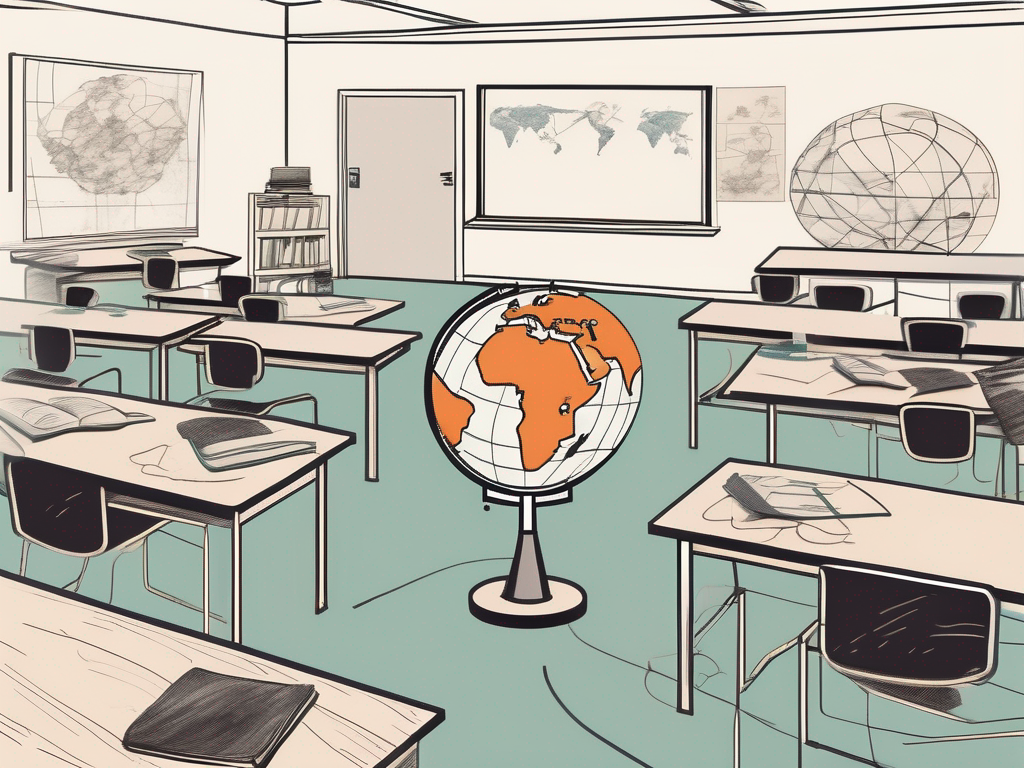 A classroom with diverse educational tools scattered around
