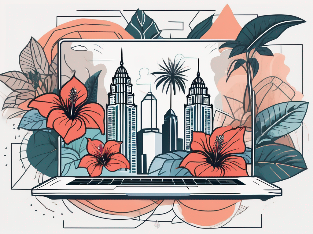 A laptop displaying various online course thumbnails