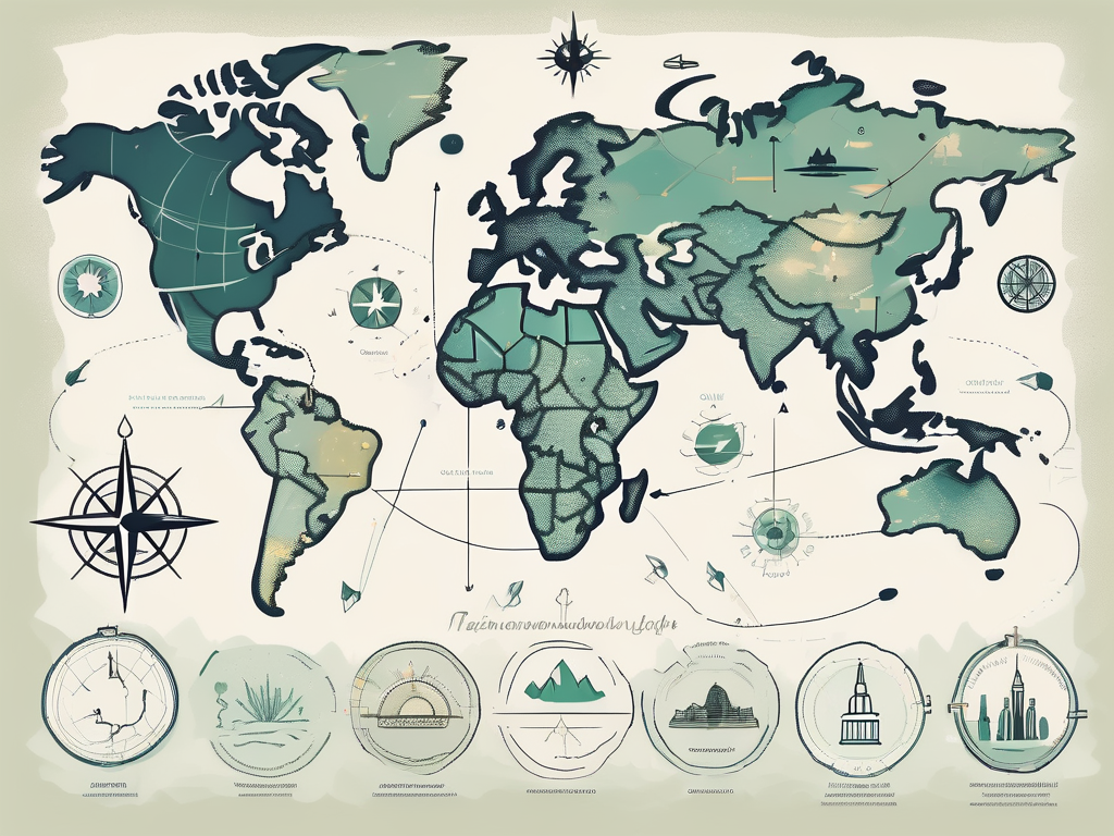 A global map with malaysia highlighted