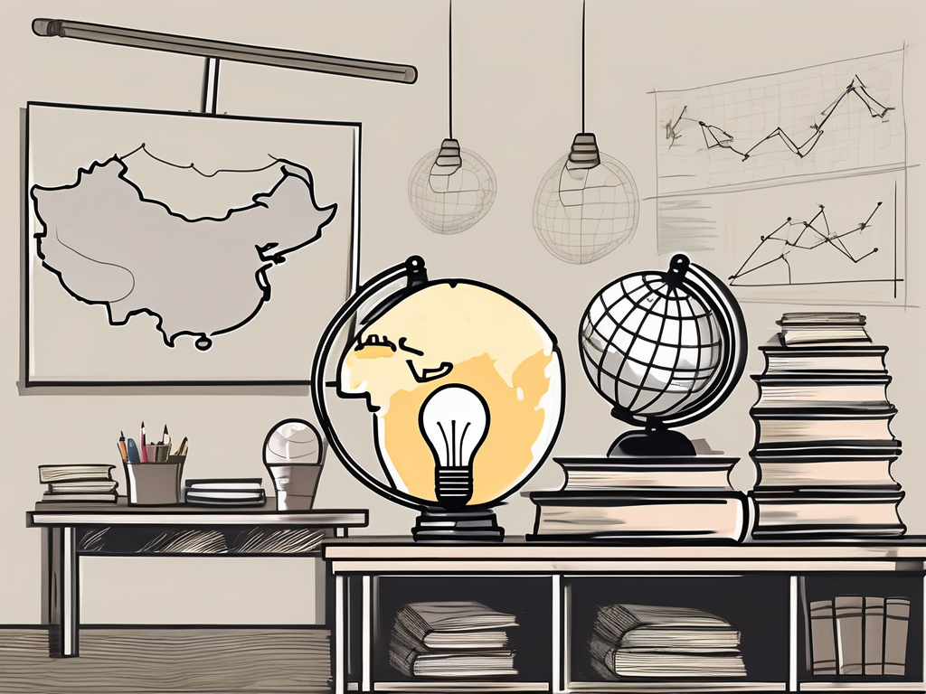 A classroom setting filled with various teaching materials such as books