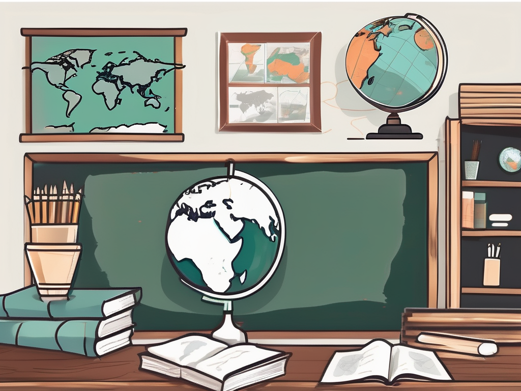 A classroom setting with thai cultural elements