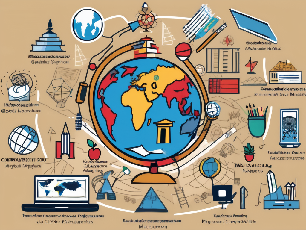 A globe with malaysia highlighted