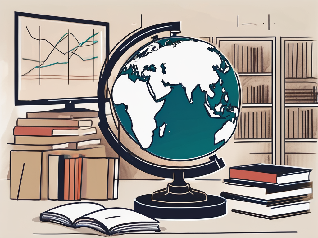 A classroom setting in dubai with a globe