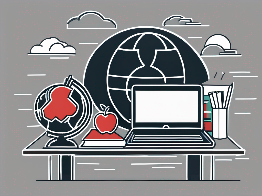 A classroom setting in hong kong with a chalkboard