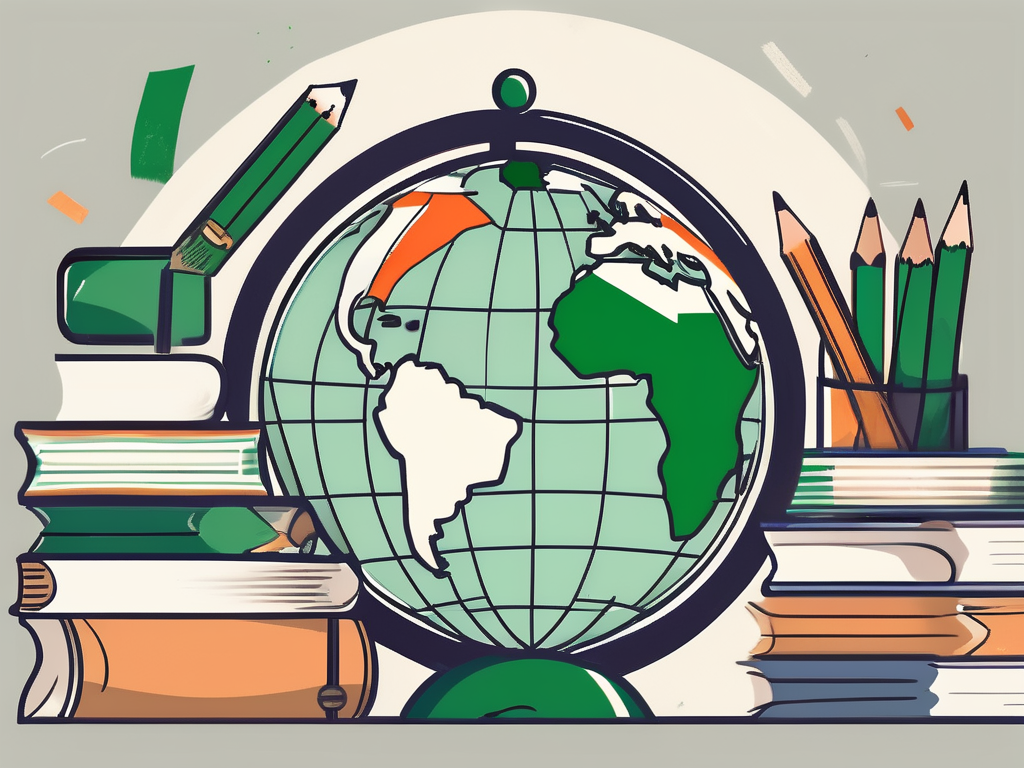 A diverse set of school supplies like books