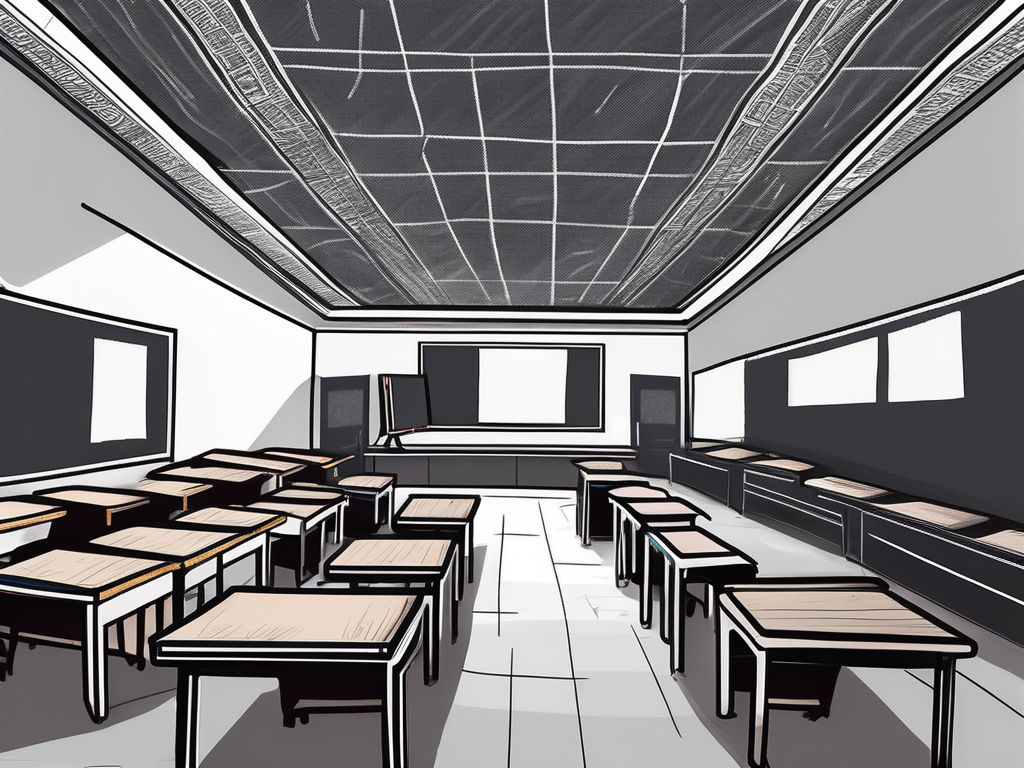 A classroom with traditional cambodian and qatari elements