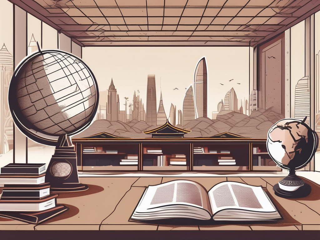 A classroom setting split in half