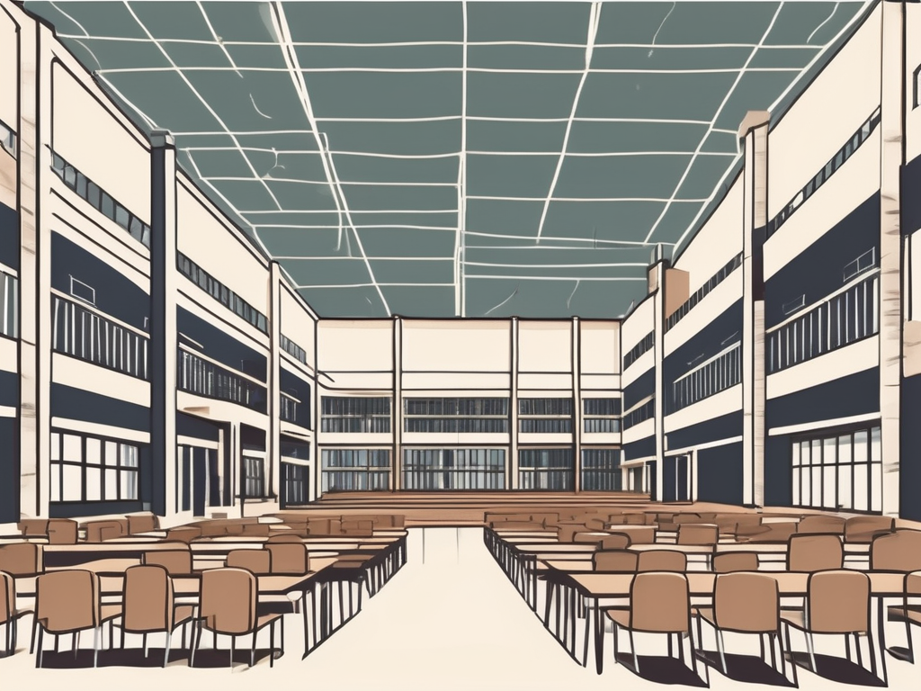 An international school building in macao with elements symbolizing education like books