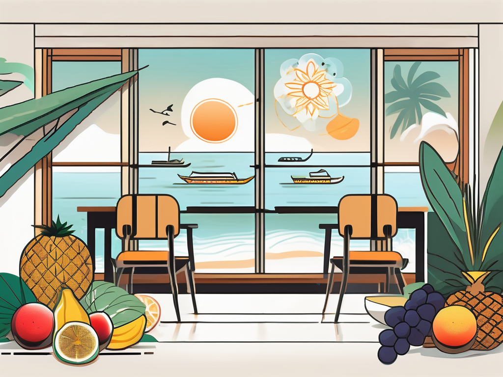 A classroom setting with thai cultural elements