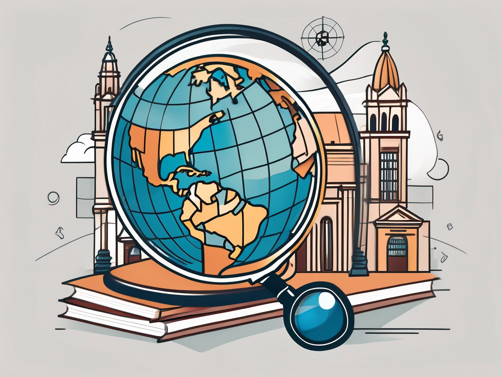 A globe focused on south america