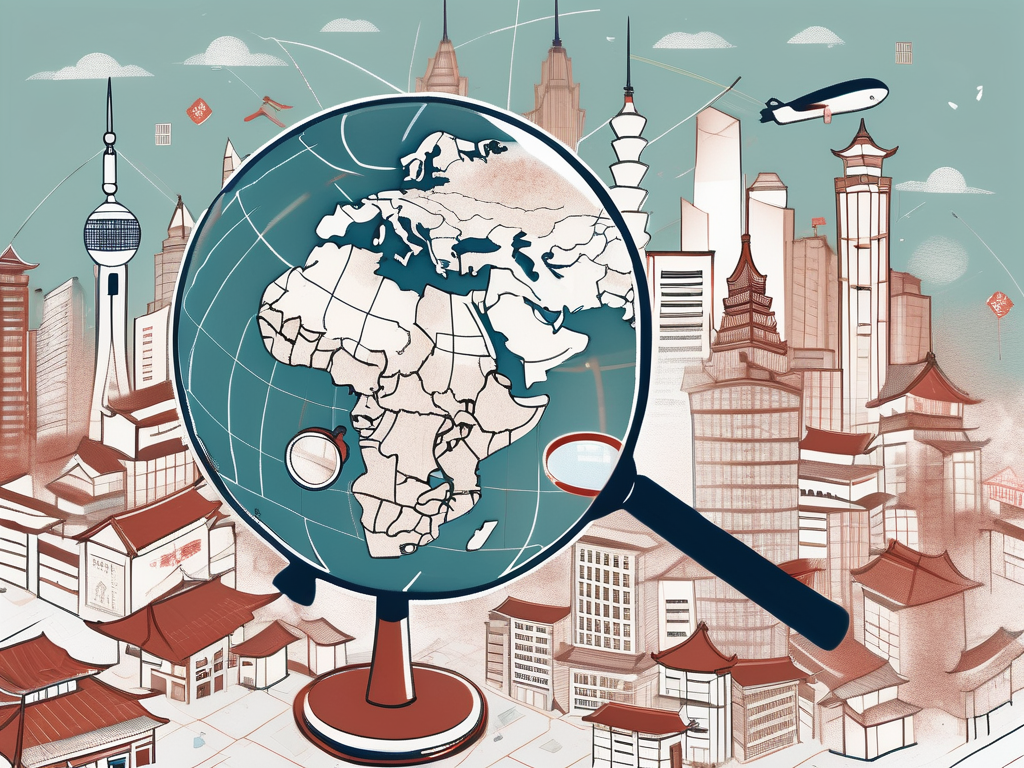 A globe focused on china